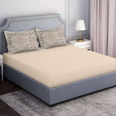 Tonalelgence Ornate Brown 100% Cotton King Size Bedsheet - Essentials by Spaces