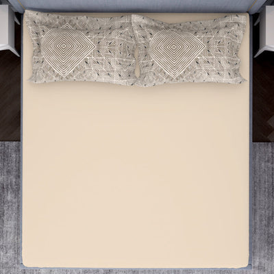 Tonalelgence Ornate Brown 100% Cotton King Size Bedsheet - Essentials by Spaces