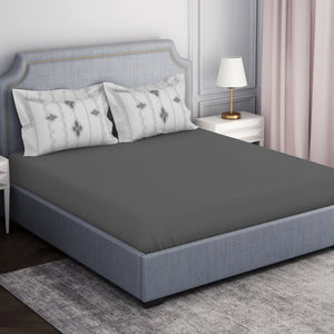 Tonalelgence Ornate Grey 100% Cotton King Size Bedsheet - Essentials by Spaces