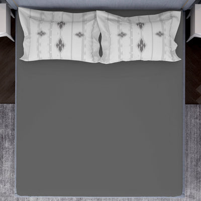 Tonalelgence Ornate Grey 100% Cotton King Size Bedsheet - Essentials by Spaces