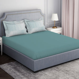 Tonalelgence Ornate Light Blue 100% Cotton King Size Bedsheet - Essentials by Spaces