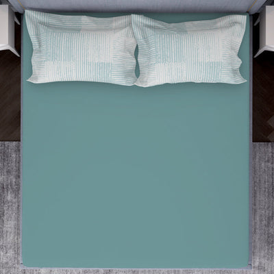 Tonalelgence Ornate Light Blue 100% Cotton King Size Bedsheet - Essentials by Spaces