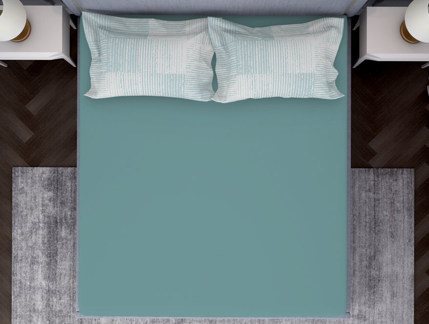Tonalelgence Ornate Light Blue 100% Cotton King Size Bedsheet - Essentials by Spaces