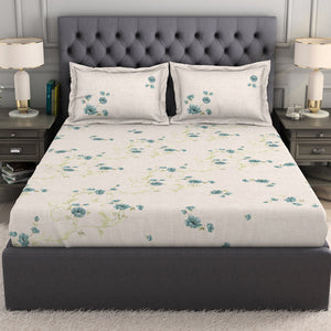 Floral Blush 100% Cotton King Size Bedsheet Organic Cotton - By Spaces