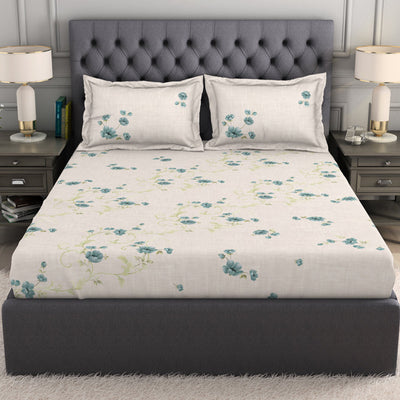 Floral Blush 100% Cotton King Size Bedsheet Organic Cotton - By Spaces