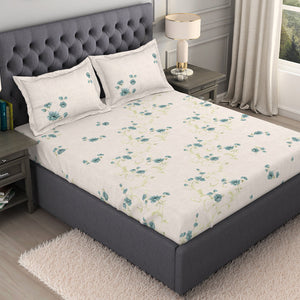 Floral Blush 100% Cotton King Size Bedsheet Organic Cotton - By Spaces