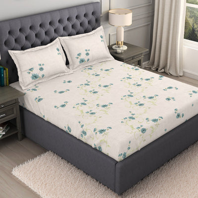 Floral Blush 100% Cotton King Size Bedsheet Organic Cotton - By Spaces