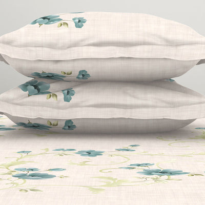Floral Blush 100% Cotton King Size Bedsheet Organic Cotton - By Spaces
