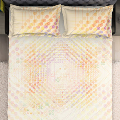 Geometric Beige 100% Cotton King Size Bedsheet Organic Cotton - By Spaces