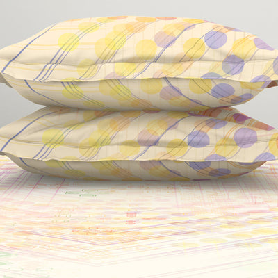 Geometric Beige 100% Cotton King Size Bedsheet Organic Cotton - By Spaces