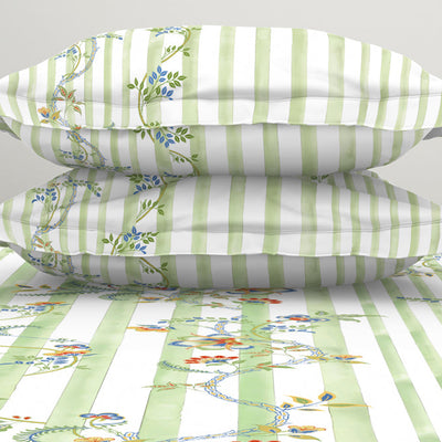 Floral Light Green 100% Cotton King Size Bedsheet Organic Cotton - By Spaces