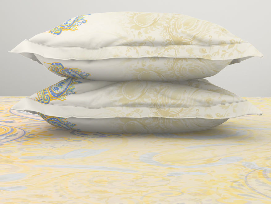 Floral Beige 100% Cotton King Size Bedsheet Organic Cotton - By Spaces