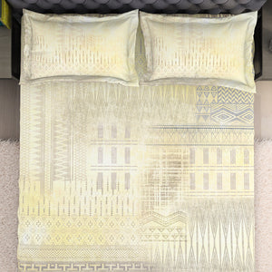Geometric Beige 100% Cotton King Size Bedsheet Organic Cotton - By Spaces