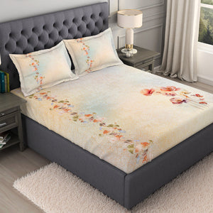 Floral Blush 100% Cotton King Size Bedsheet Organic Cotton - By Spaces