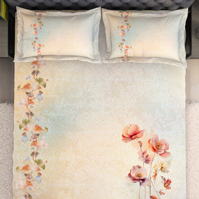 Floral Blush 100% Cotton King Size Bedsheet Organic Cotton - By Spaces