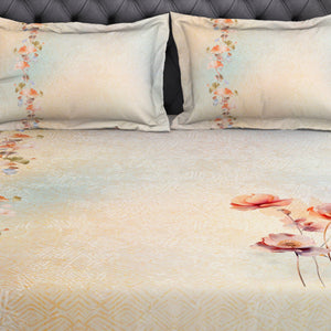 Floral Blush 100% Cotton King Size Bedsheet Organic Cotton - By Spaces