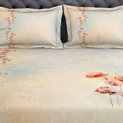 Floral Blush 100% Cotton King Size Bedsheet Organic Cotton - By Spaces