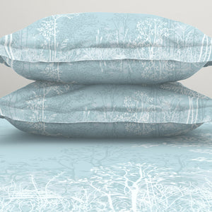 Floral Light Blue 100% Cotton King Size Bedsheet Organic Cotton - By Spaces