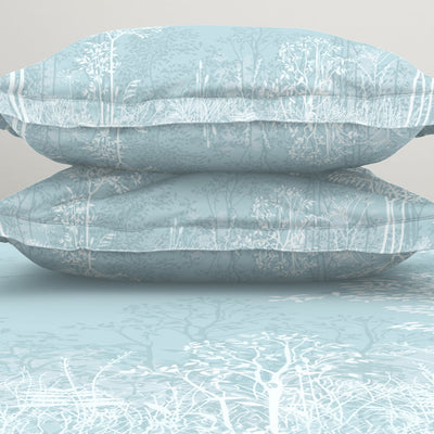 Floral Light Blue 100% Cotton King Size Bedsheet Organic Cotton - By Spaces