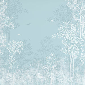 Floral Light Blue 100% Cotton King Size Bedsheet Organic Cotton - By Spaces