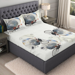 Geometric Cream 100% Cotton King Size Bedsheet Organic Cotton - By Spaces
