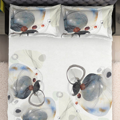 Geometric Cream 100% Cotton King Size Bedsheet Organic Cotton - By Spaces