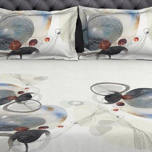Geometric Cream 100% Cotton King Size Bedsheet Organic Cotton - By Spaces