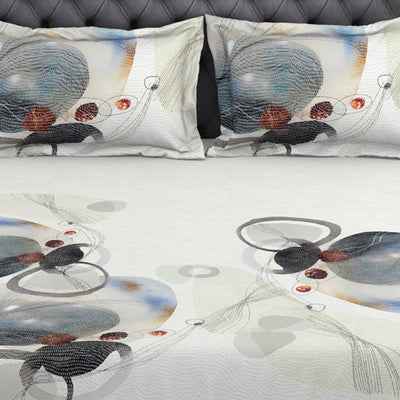 Geometric Cream 100% Cotton King Size Bedsheet Organic Cotton - By Spaces