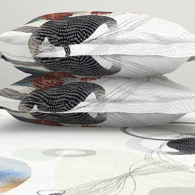 Geometric Cream 100% Cotton King Size Bedsheet Organic Cotton - By Spaces