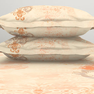 Ornate Light Orange 100% Cotton King Size Bedsheet Organic Cotton - By Spaces