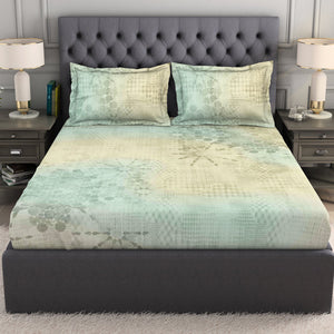 Ornate Taupe 100% Cotton King Size Bedsheet Organic Cotton - By Spaces