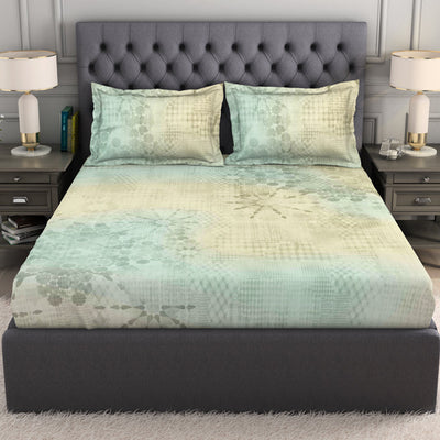Ornate Taupe 100% Cotton King Size Bedsheet Organic Cotton - By Spaces