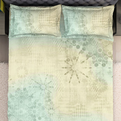 Ornate Taupe 100% Cotton King Size Bedsheet Organic Cotton - By Spaces