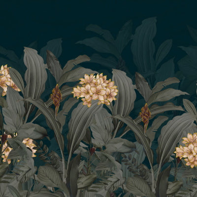 Floral Dark Teal 100% Cotton King Size Bedsheet Elegance - By Elegance