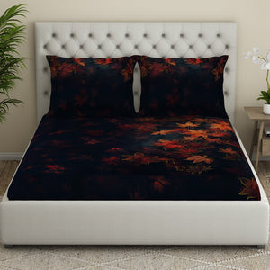 Floral Dark Grey 100% Cotton King Size Bedsheet Elegance - By Elegance