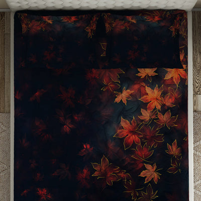 Floral Dark Grey 100% Cotton King Size Bedsheet Elegance - By Elegance