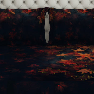 Floral Dark Grey 100% Cotton King Size Bedsheet Elegance - By Elegance