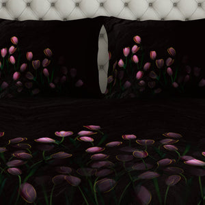 Floral Dark Grey 100% Cotton King Size Bedsheet Elegance - By Elegance
