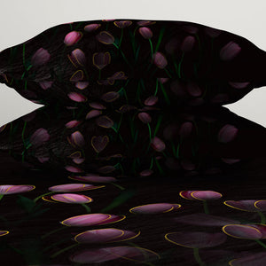Floral Dark Grey 100% Cotton King Size Bedsheet Elegance - By Elegance