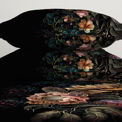 Floral Dark Grey 100% Cotton Bedsheets Large Elegance - By Elegance