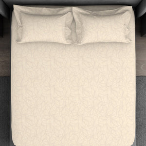 Floral 100% Cotton King Size Bedsheet - Elegance Faux Jacquard by Spaces