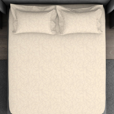Floral 100% Cotton King Size Bedsheet - Elegance Faux Jacquard by Spaces