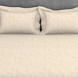 Floral 100% Cotton King Size Bedsheet - Elegance Faux Jacquard by Spaces