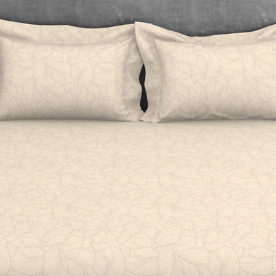 Floral 100% Cotton King Size Bedsheet - Elegance Faux Jacquard by Spaces