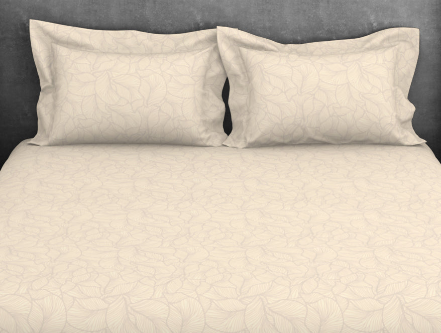 Floral 100% Cotton King Size Bedsheet - Elegance Faux Jacquard by Spaces