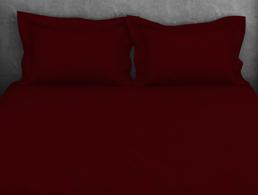 Floral 100% Cotton King Size Bedsheet - Elegance Faux Jacquard by Spaces