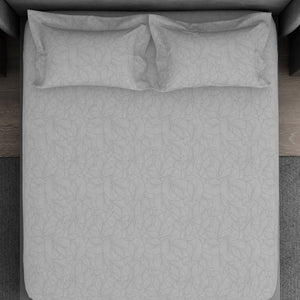 Floral 100% Cotton King Size Bedsheet - Elegance Faux Jacquard by Spaces