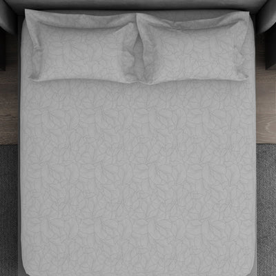 Floral 100% Cotton King Size Bedsheet - Elegance Faux Jacquard by Spaces