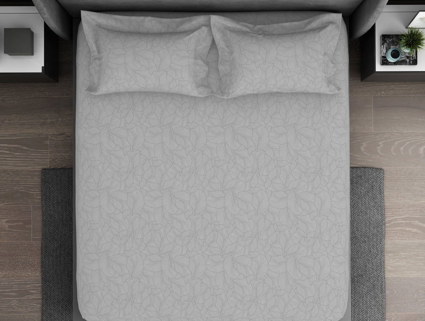 Floral 100% Cotton King Size Bedsheet - Elegance Faux Jacquard by Spaces