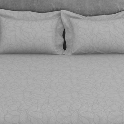 Floral 100% Cotton King Size Bedsheet - Elegance Faux Jacquard by Spaces